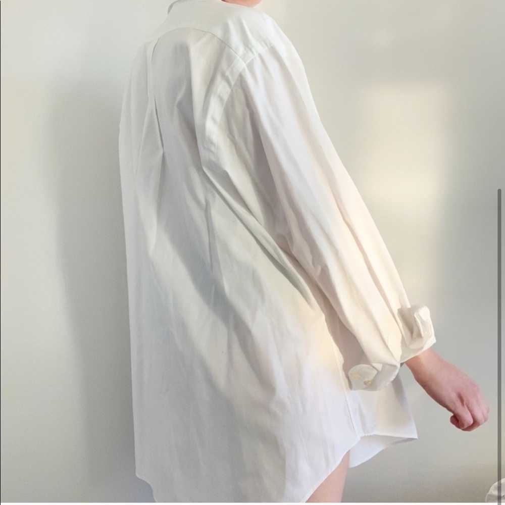 Ralph Lauren White Cotton Poplin Boyfriend Shirt - Picture 3 of 5